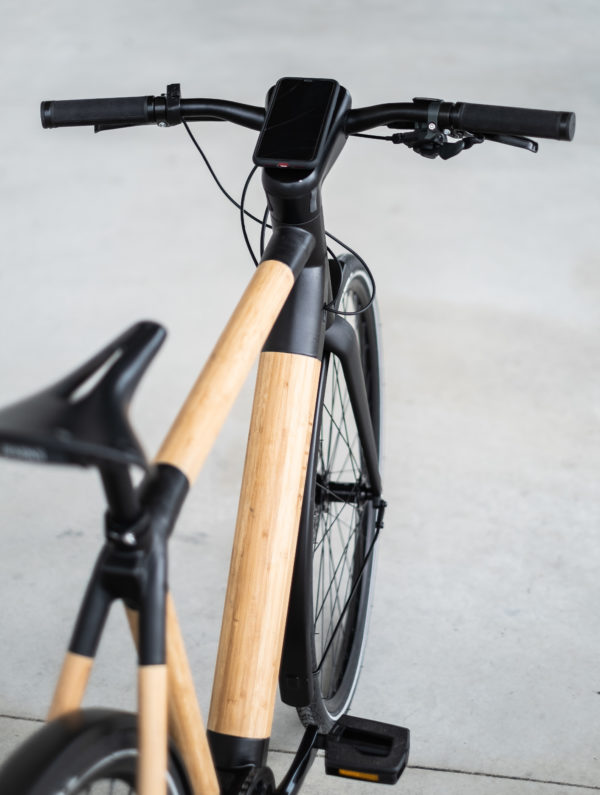 vélo en bambou relief vue arrière